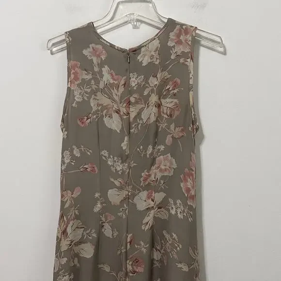 Lauren Ralph Lauren Silk Maxi Dress 8 Romantic Whimsigoth Floral‎ 90s Y2K FLAW - Picture 7 of 8